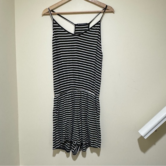 Women’s Brandy Melville Black and White Striped Tank Top Romper 1 Size - Picture 1 of 15